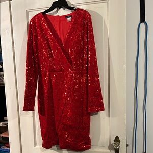 VENUS Vibrant Red Sequin Dress